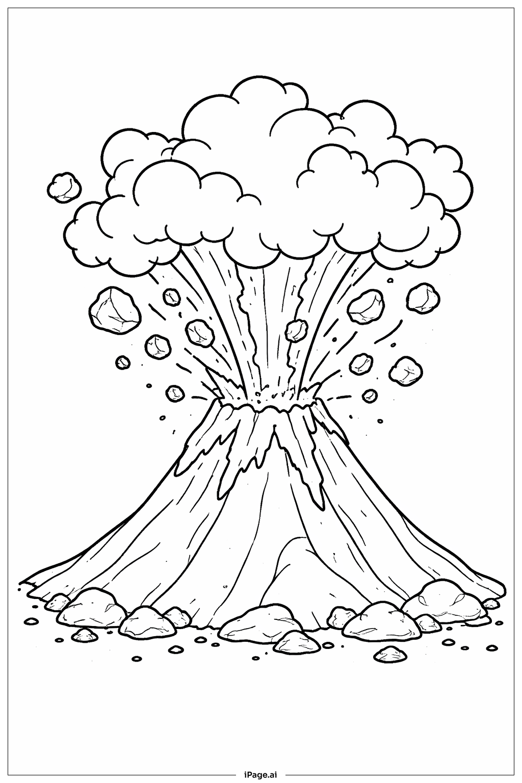  火山喷发与岩石填色页 