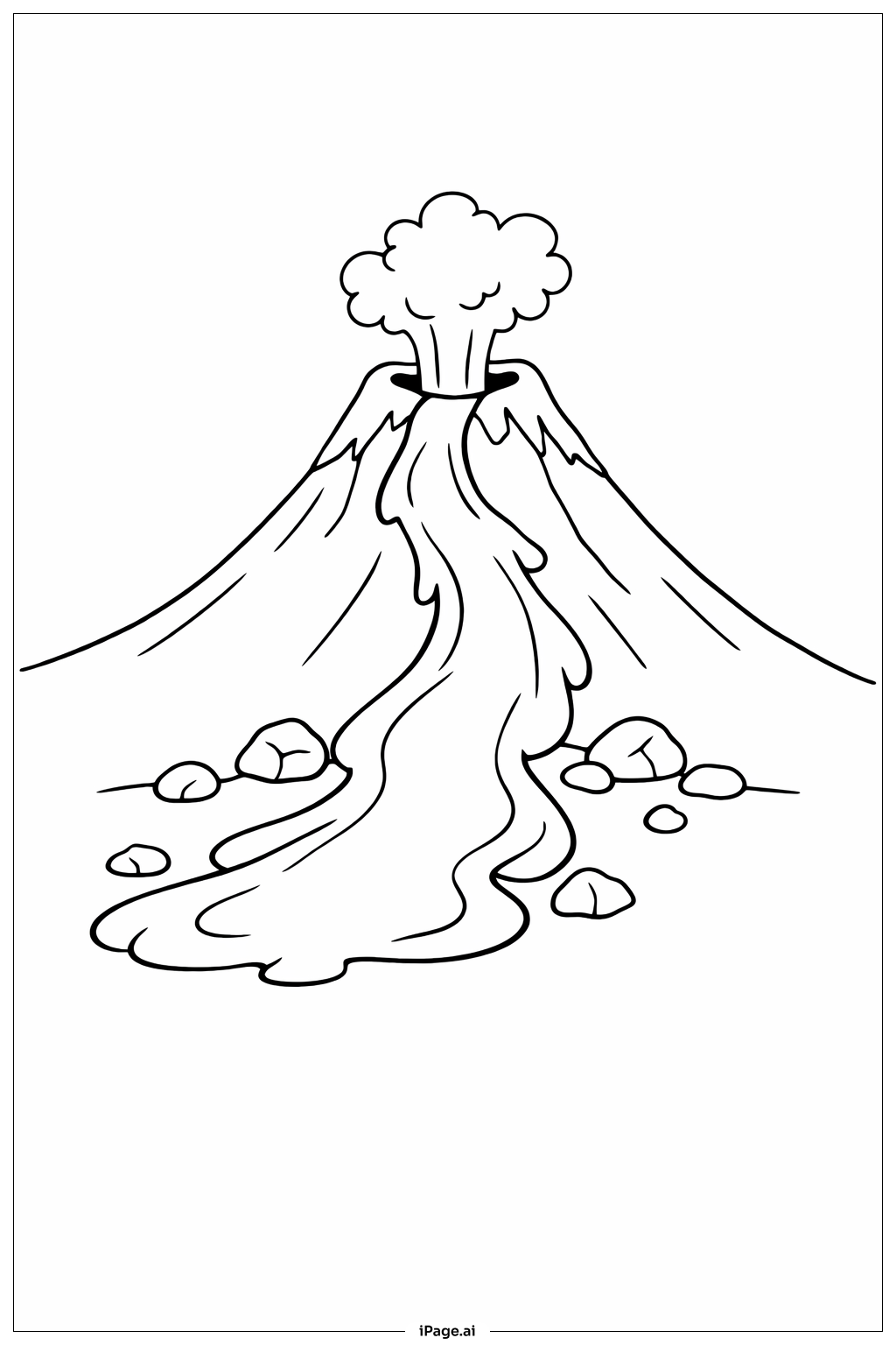  Volcano Lava Flow Path Coloring Page 