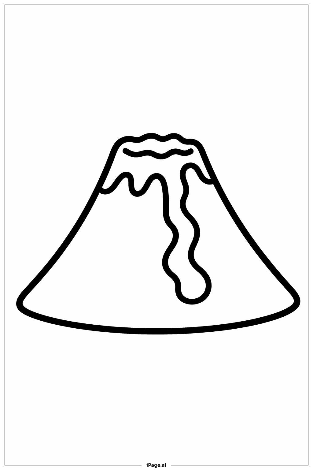  Volcano Simple Silhouette Coloring Page 