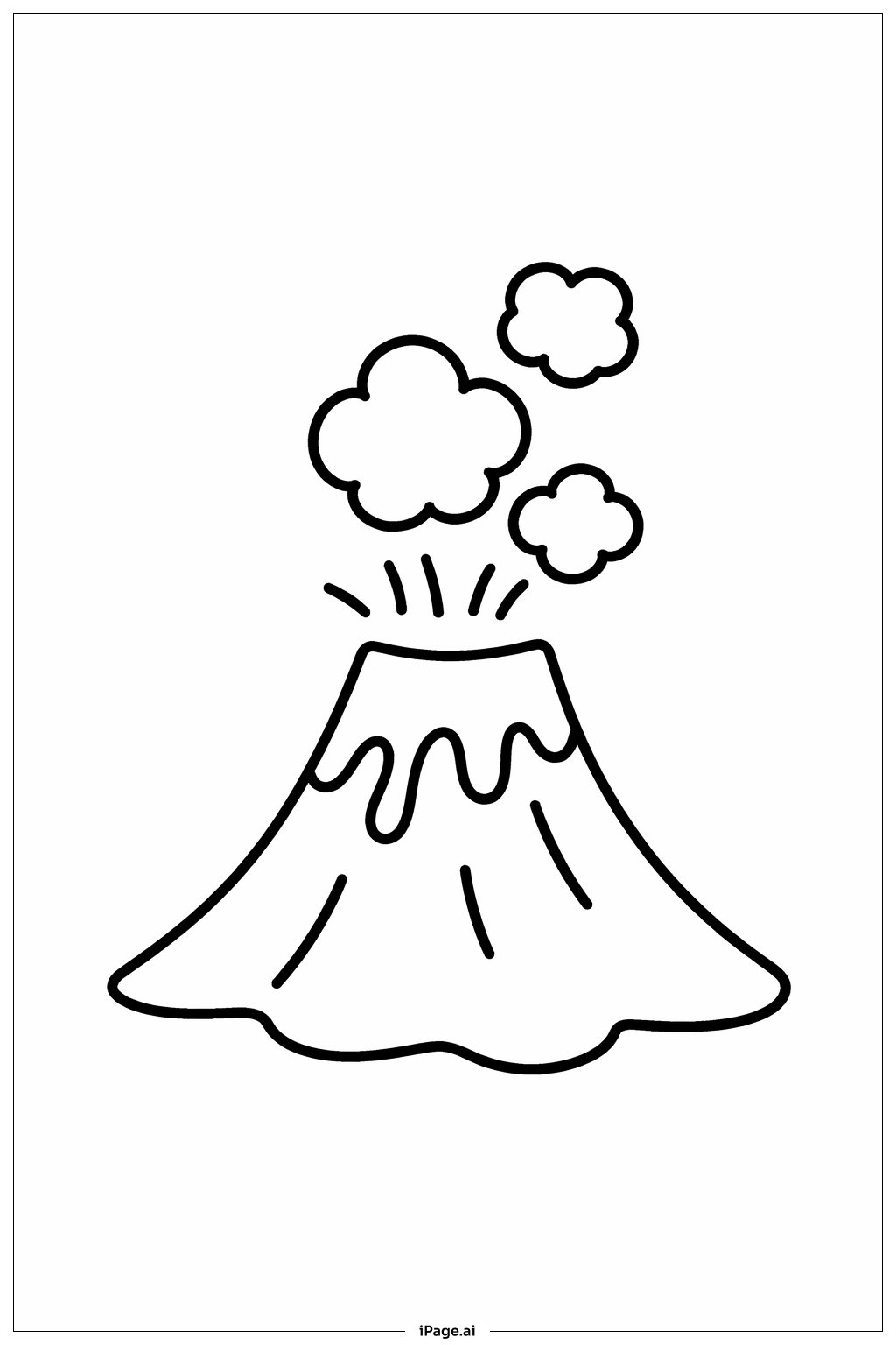 喷出热烟的火山