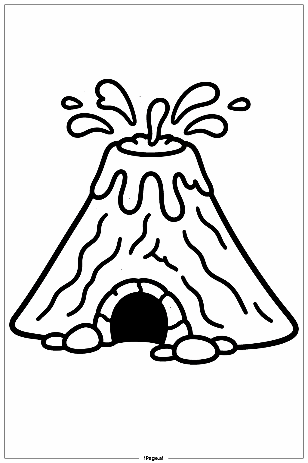 带小洞穴的火山