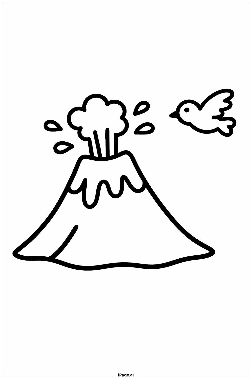 一只鸟的火山填色页