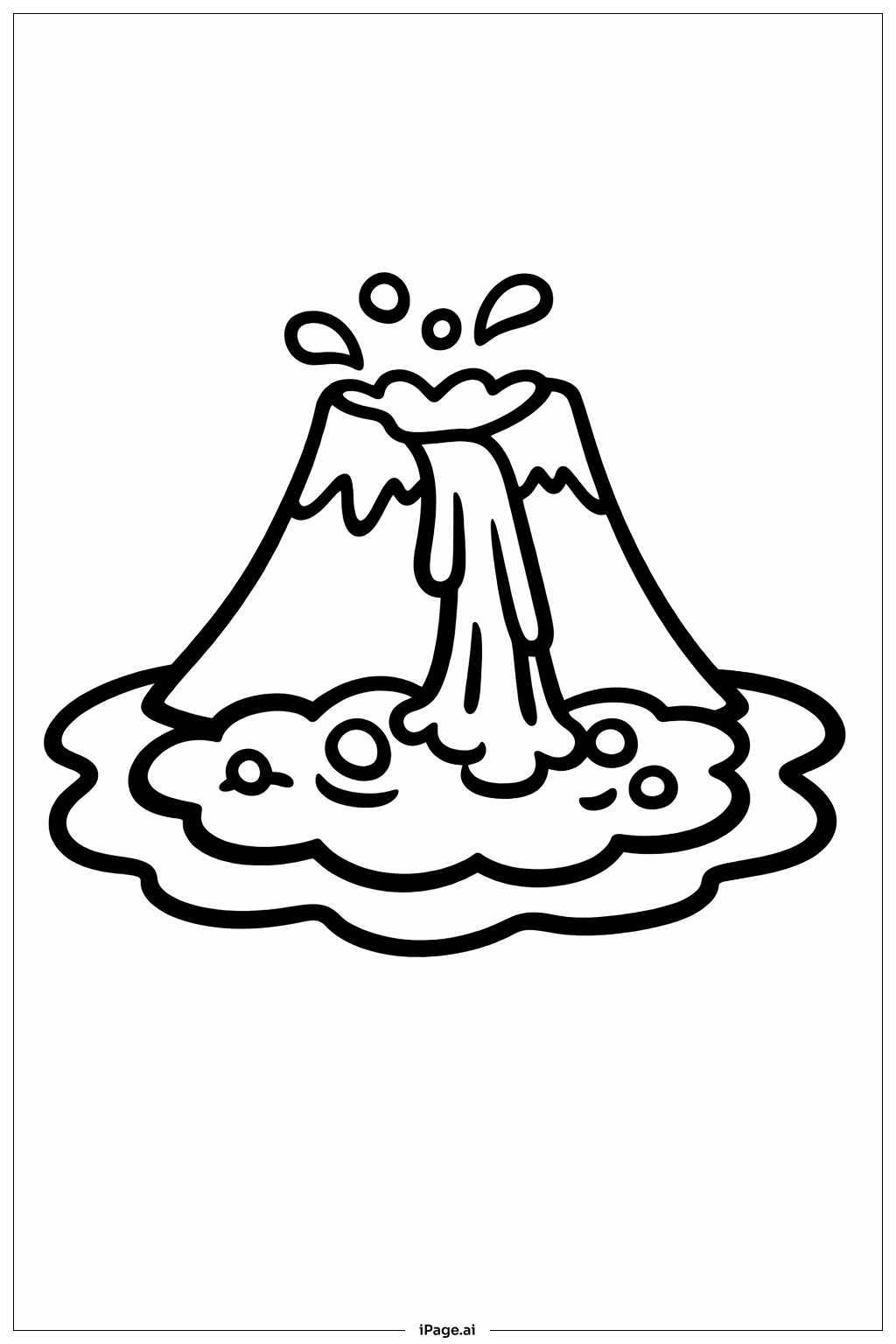 带简易岩浆池的火山