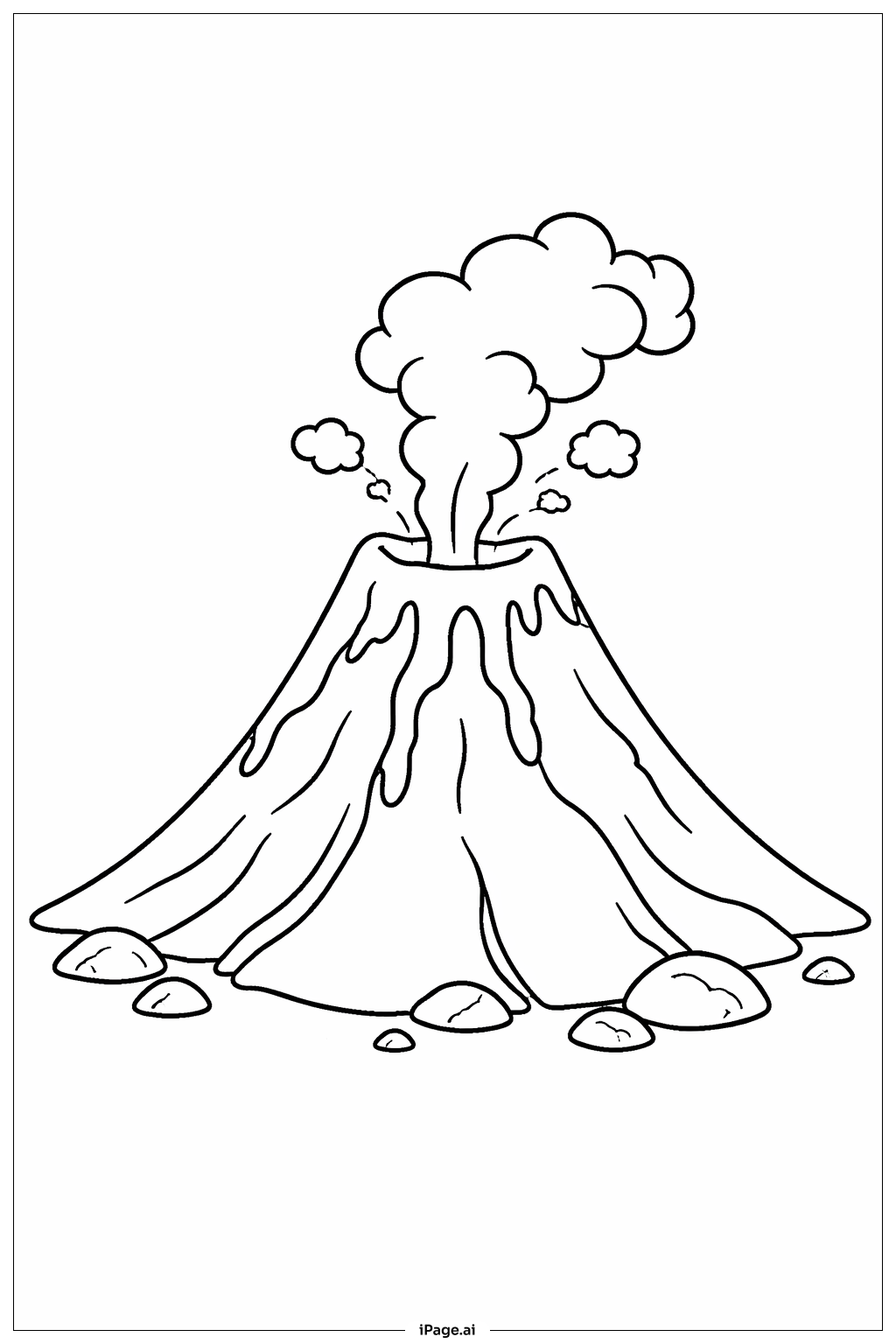  有蒸氣孔的火山著色頁 