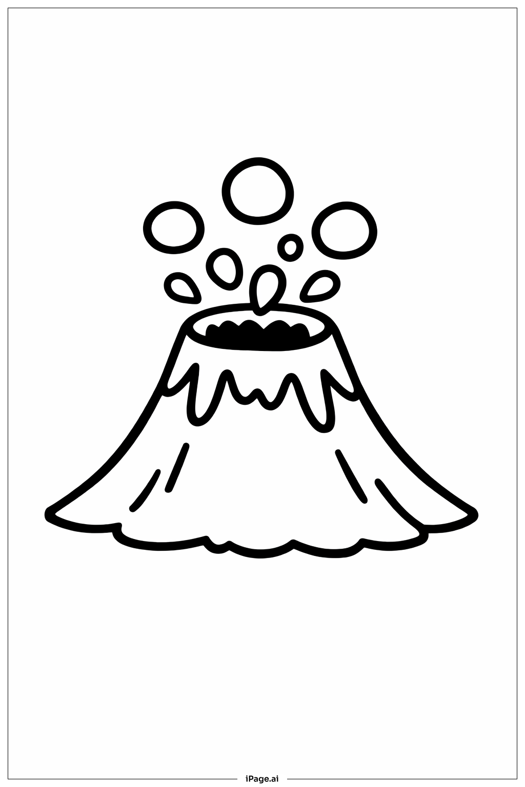  Volcano with Wide Mouth Coloring Page 