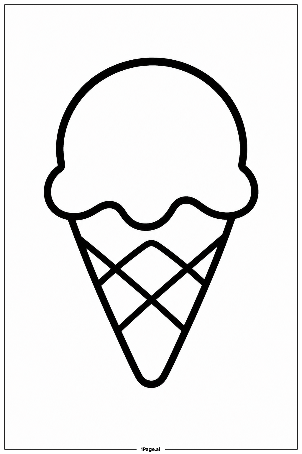  Waffle Ice Cream Cone Coloring Page 