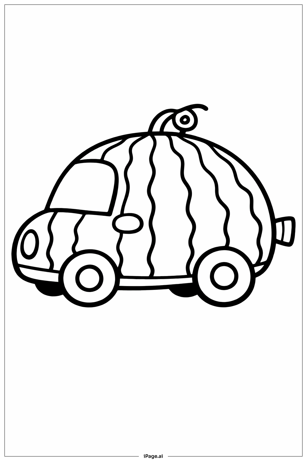 Page de coloriage Voiture Pastèque