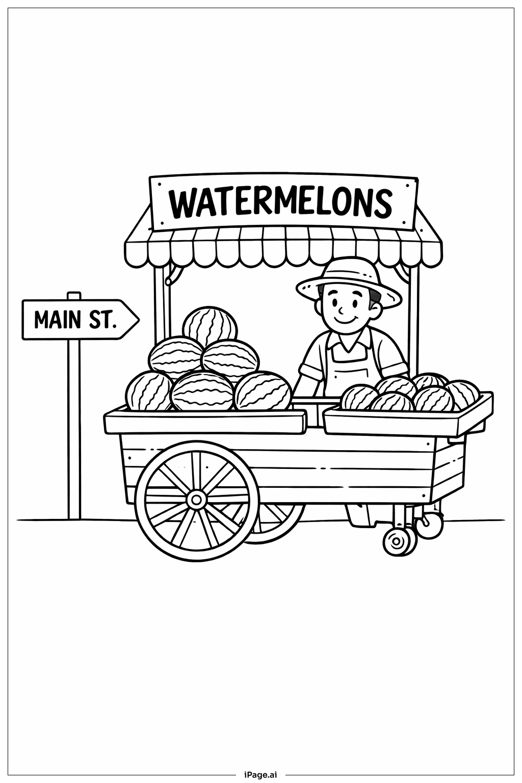 Stand de charrette à pastèques