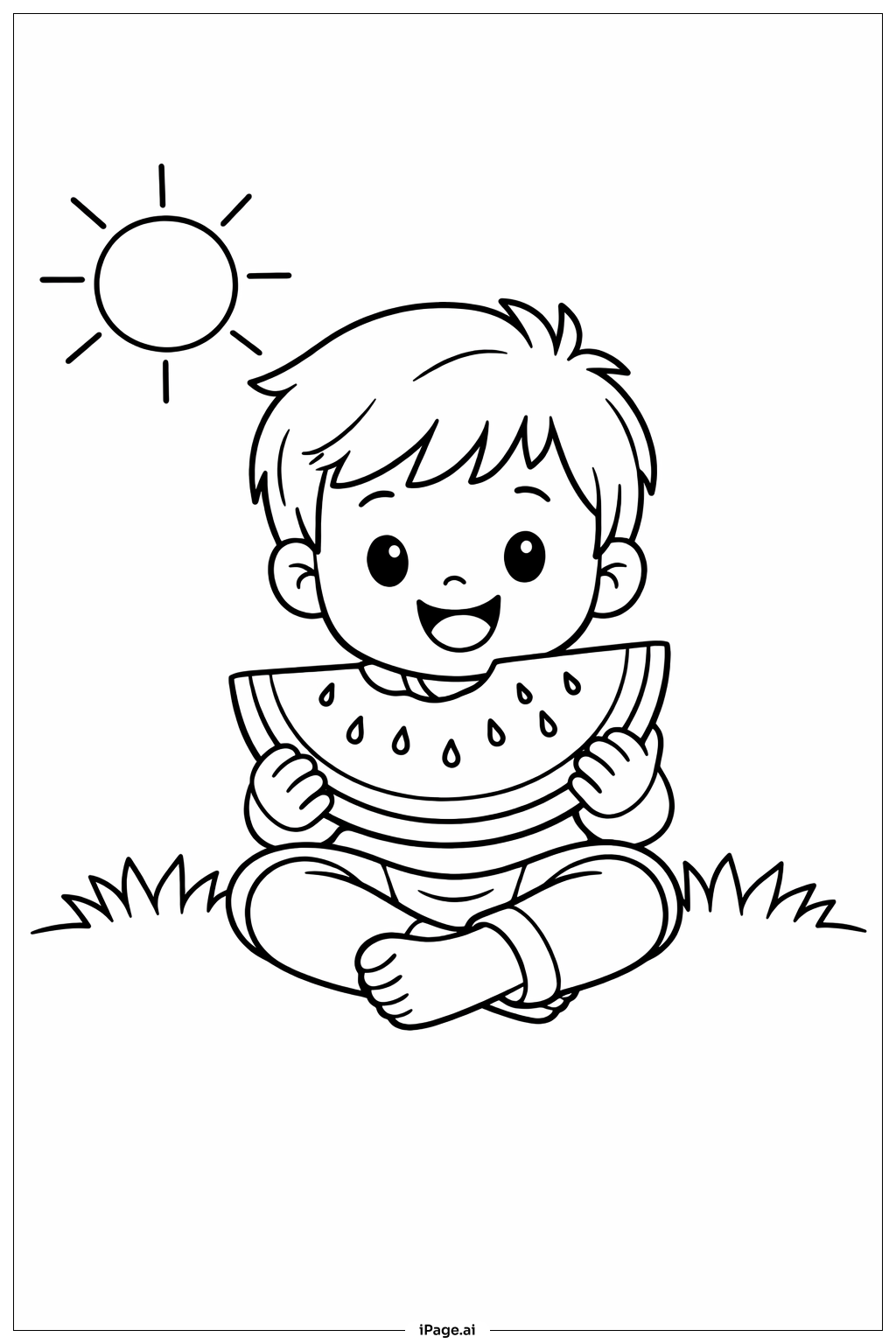 Enfant mangeant une pastèque