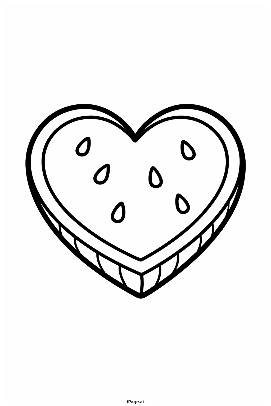 Page de coloriage Cœur de pastèque