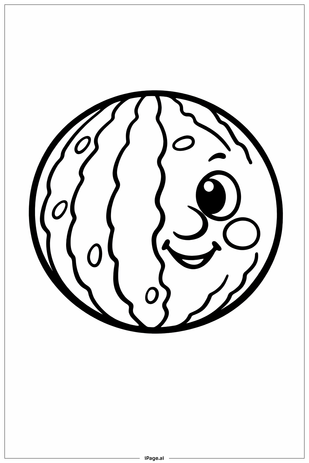 Page de coloriage Melon d'eau Lune