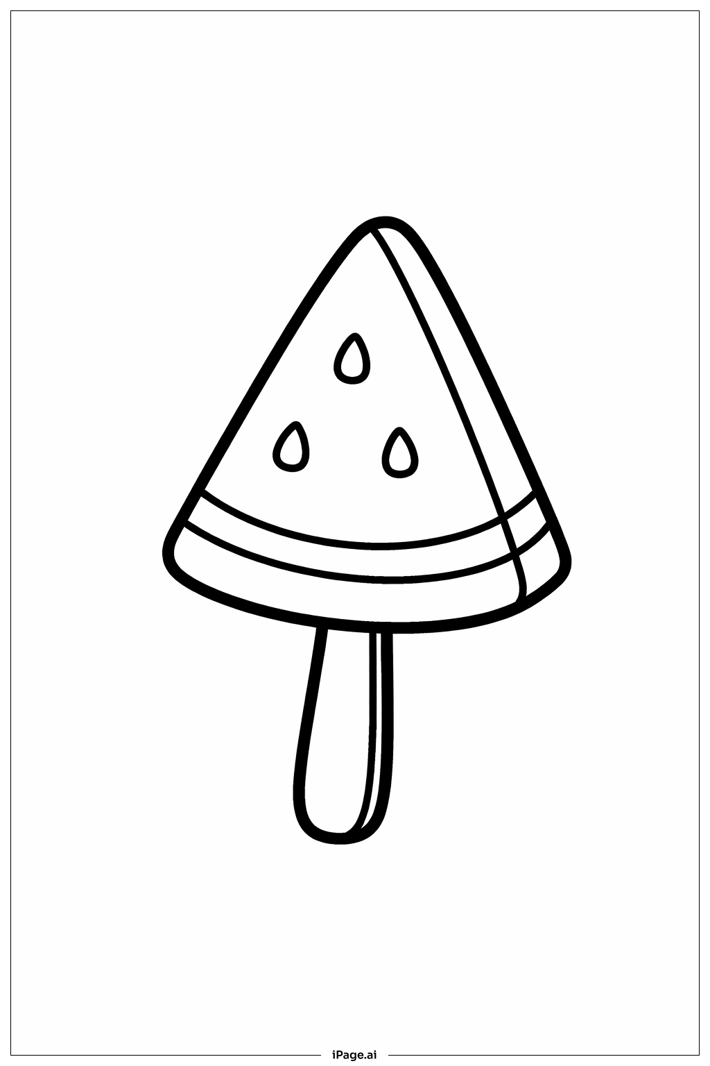 Page de coloriage Pastèque sur bâton