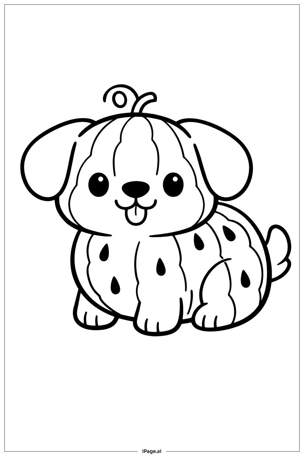 Page de coloriage Chiot Pastèque