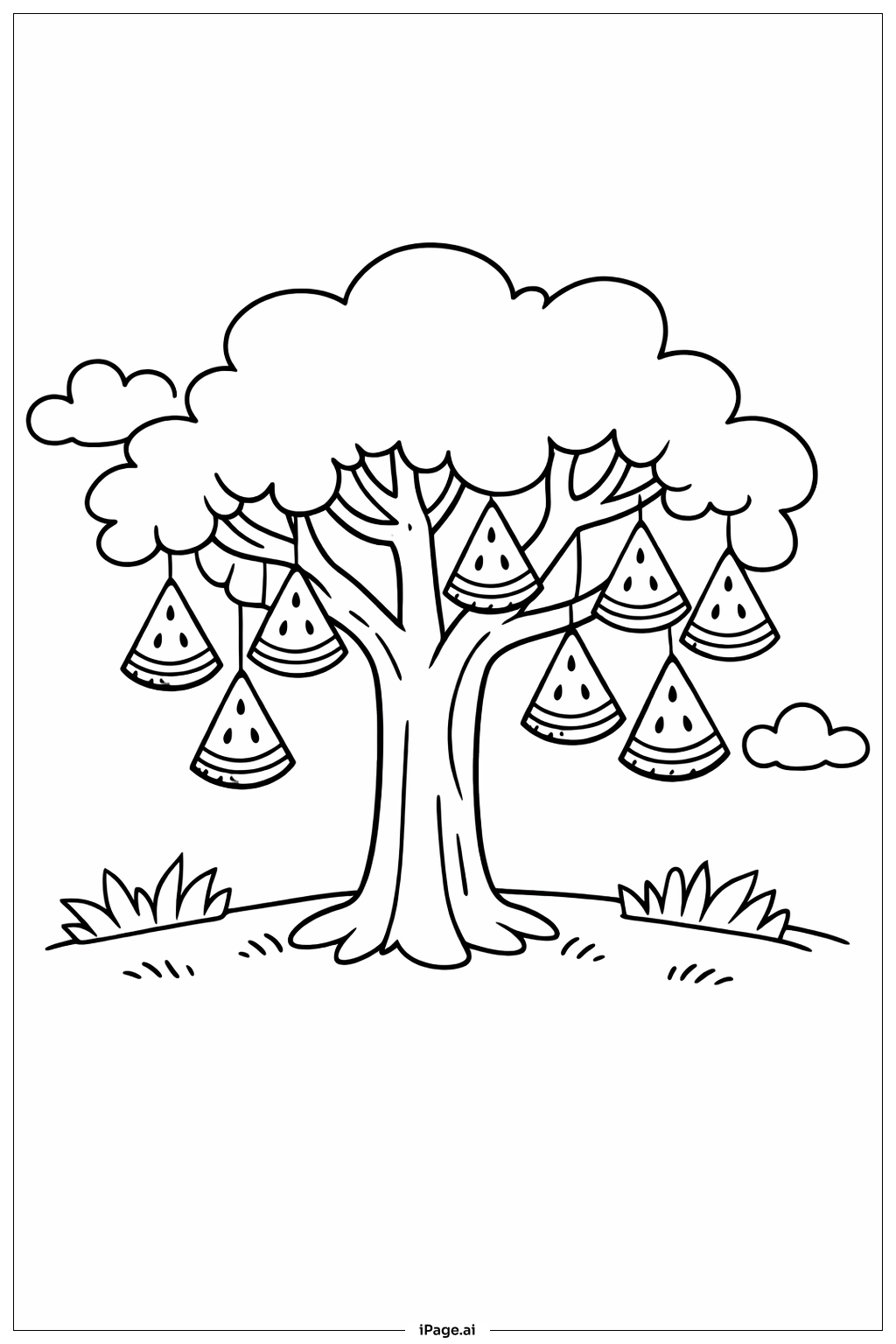 Árbol de sandías con rodajas