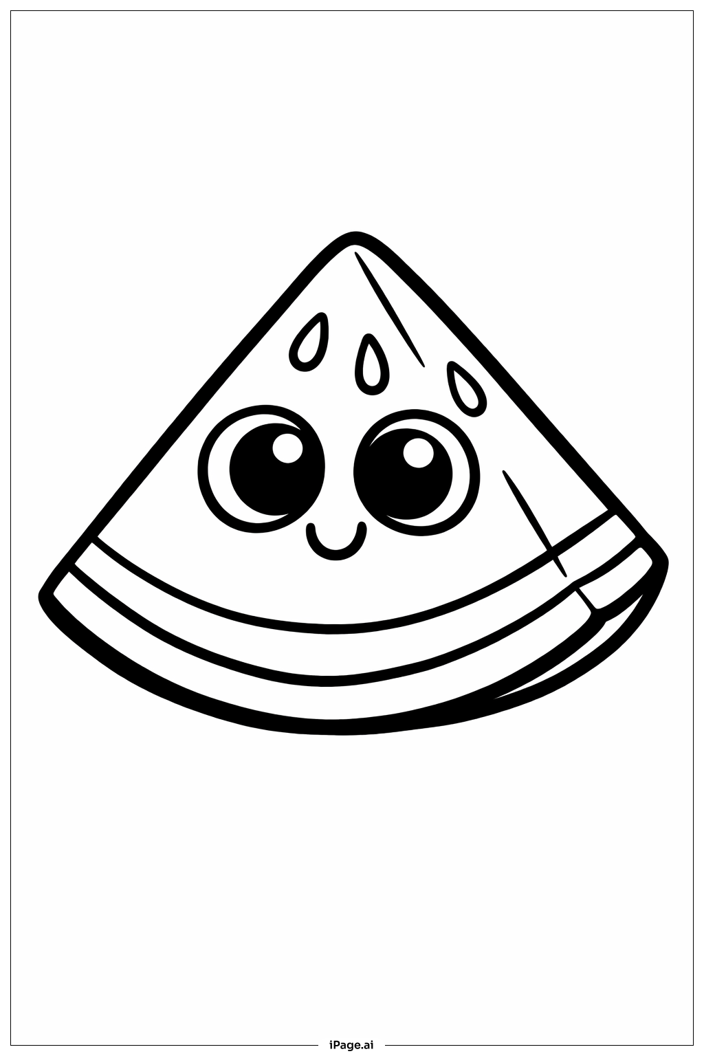 Page de coloriage Pastèque avec des yeux