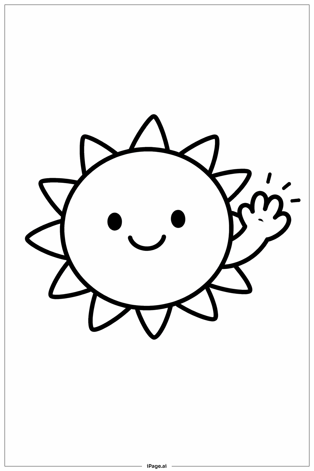  Page de coloriage Ami Soleil qui fait signe 