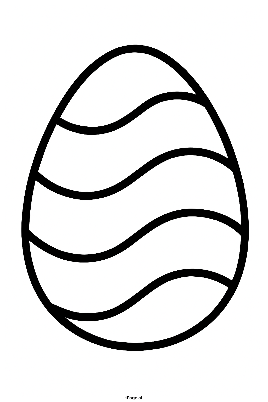  波浪线复活节彩蛋填色页 