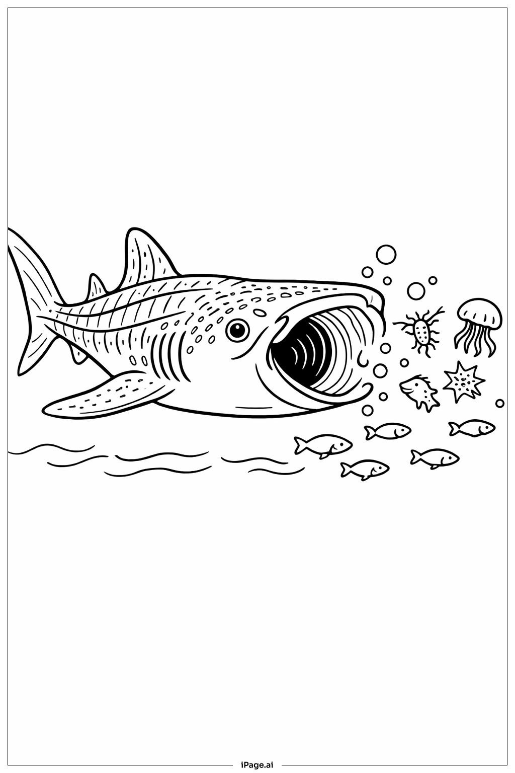  Walhai-Fütterung Ausmalseite 