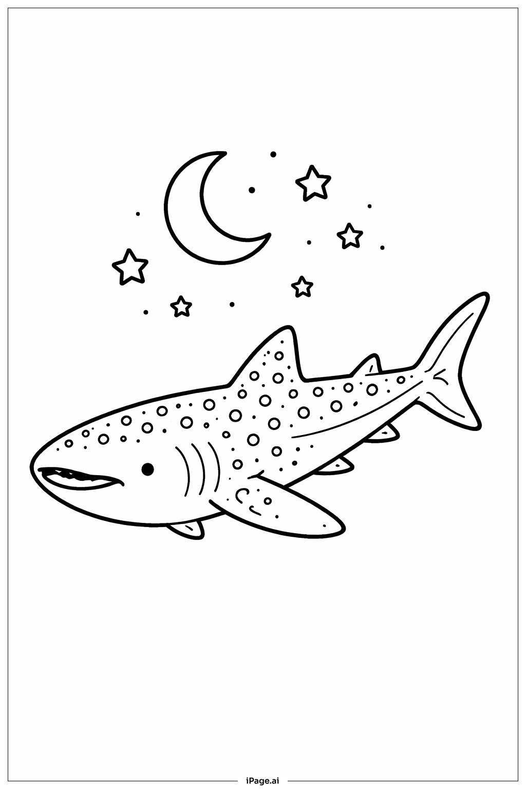  Walhai Nachthimmel Ausmalseite 