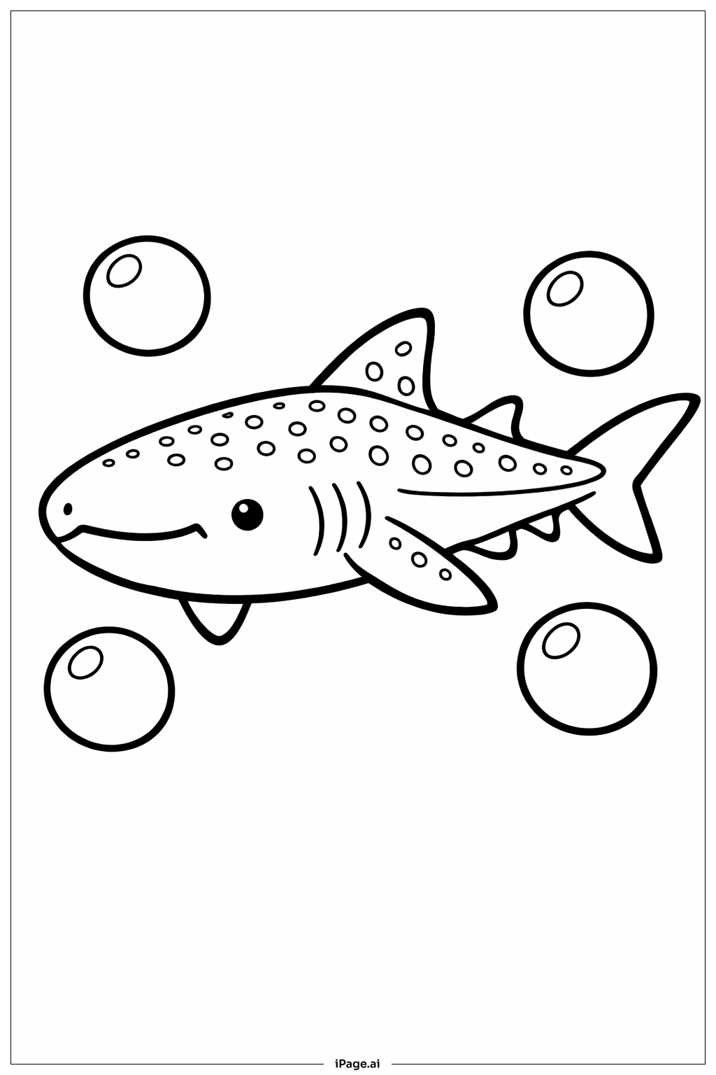  거품과 더불어 고래상어 색칠공부 페이지 