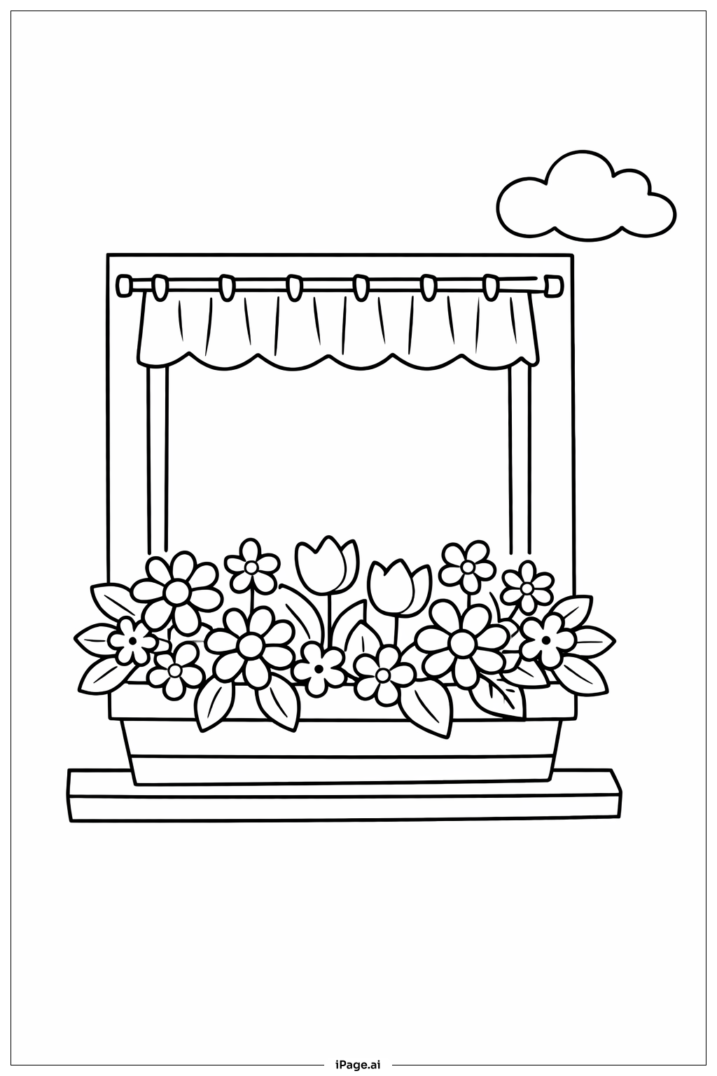 Window Box Flowers Coloring Page
