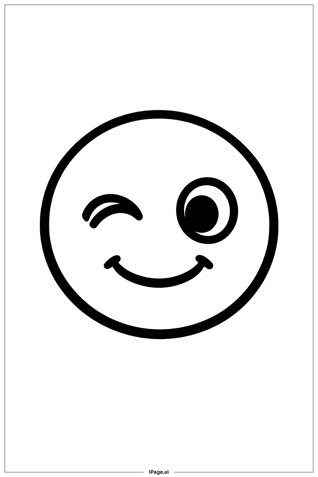  Page de coloriage Emoji faisant un clin d'œil 