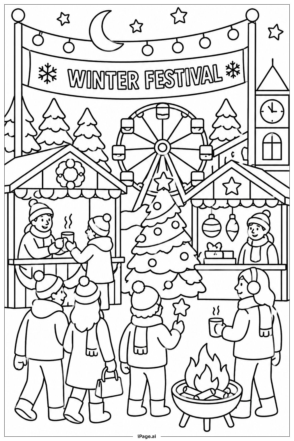  Winternachtfest Ausmalseite 