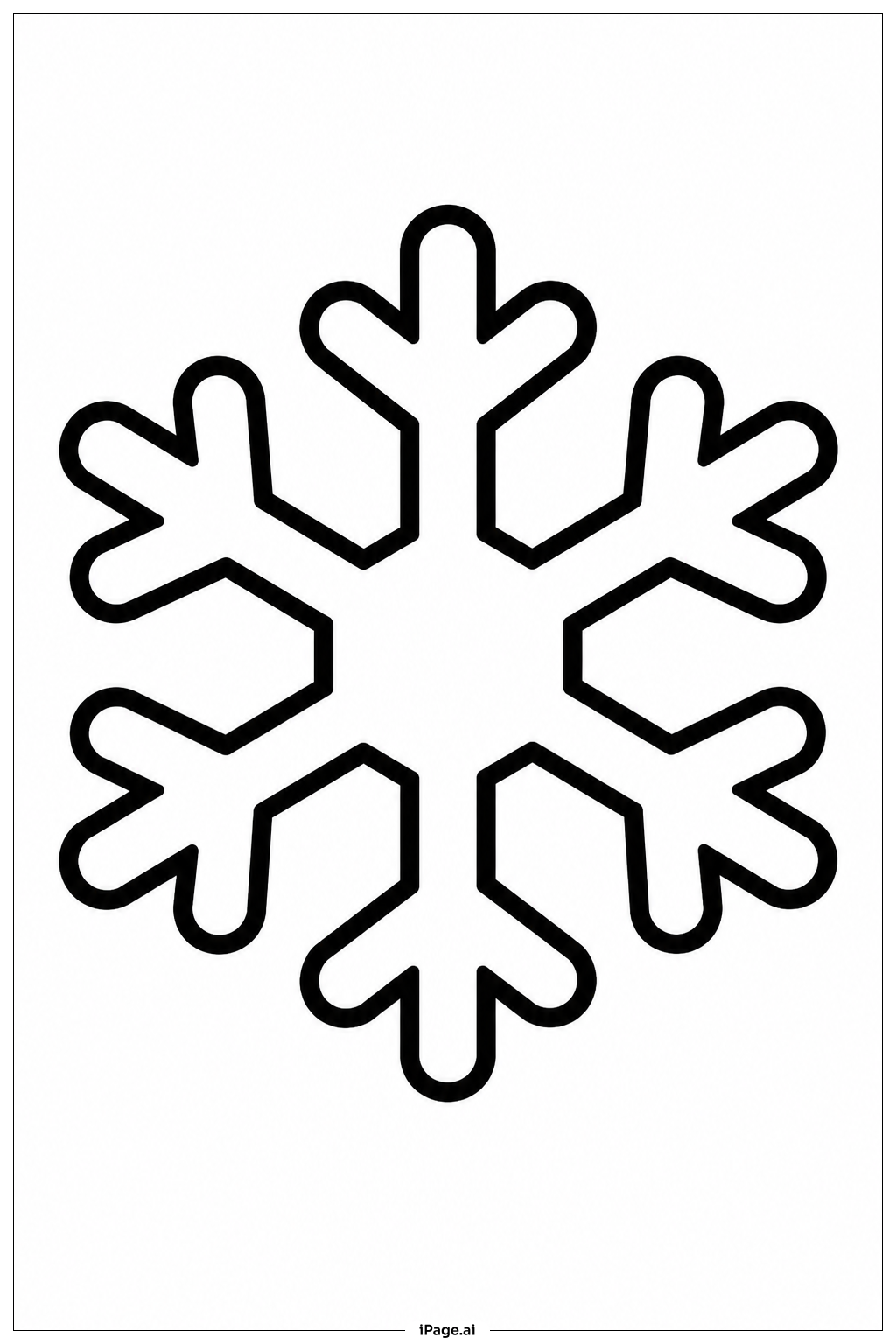  冬日雪花填色页 