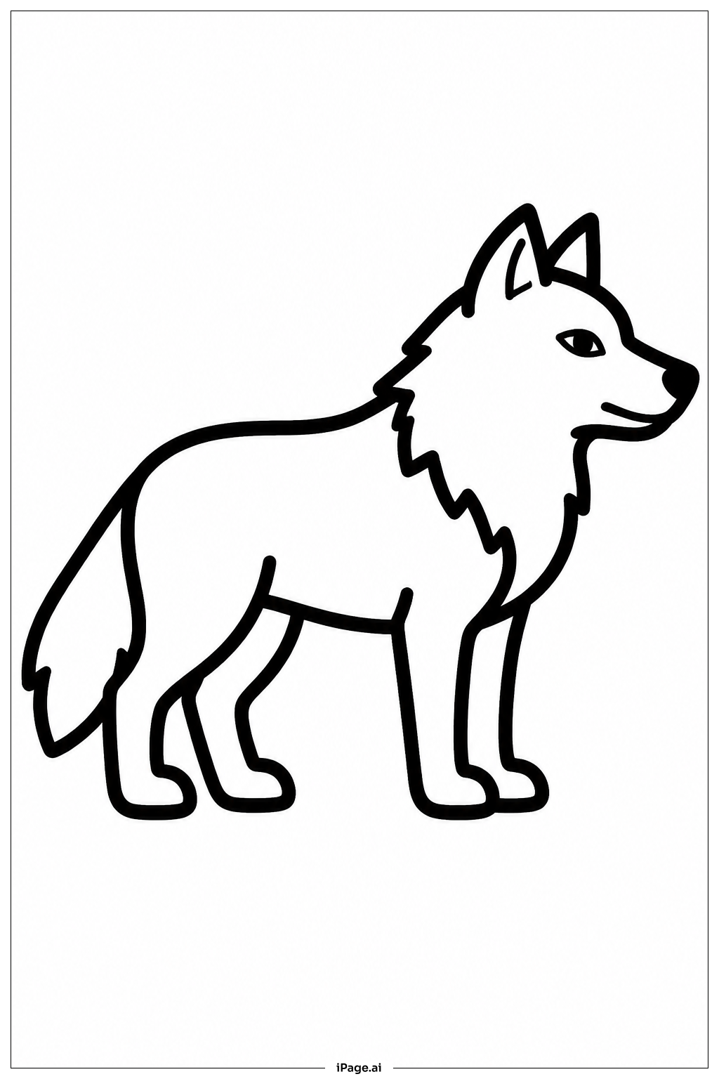 狼の横顔の塗り絵ページ