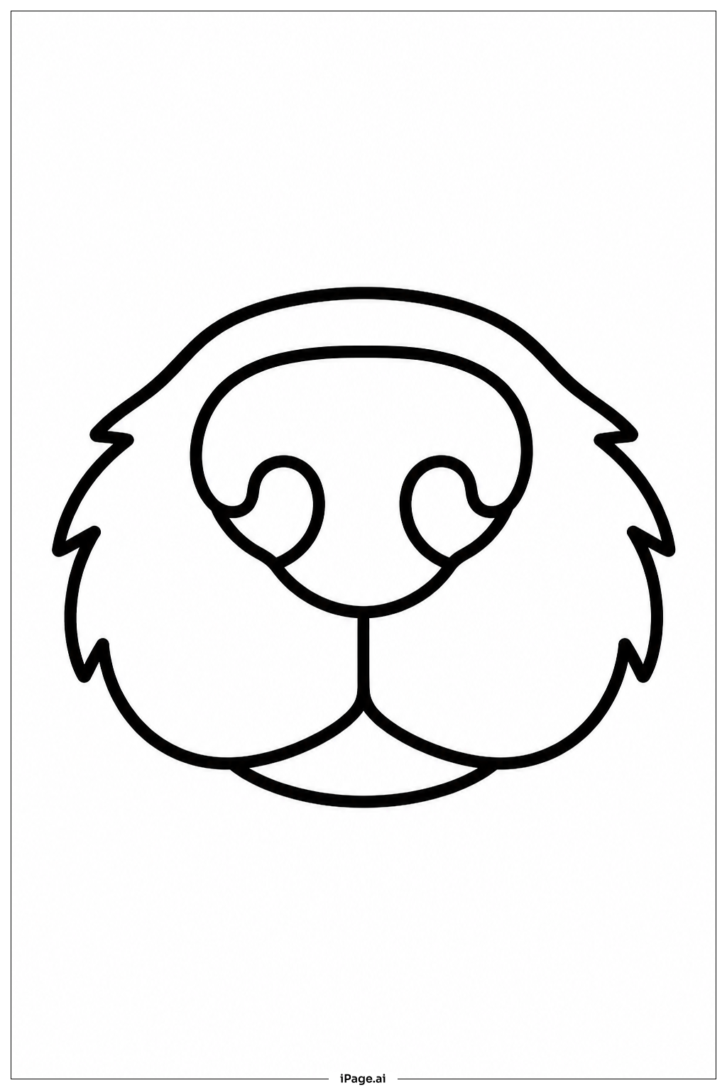 オオカミの鼻と口吻の塗り絵ページ