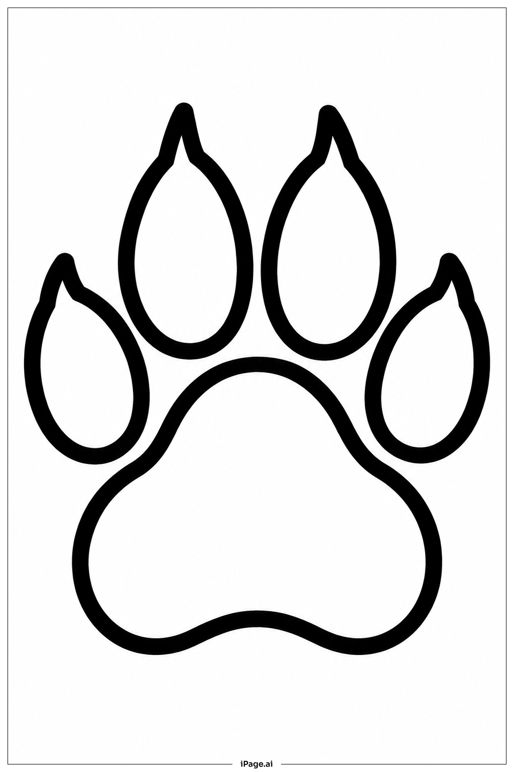 Wolf Paw Print Coloring Page