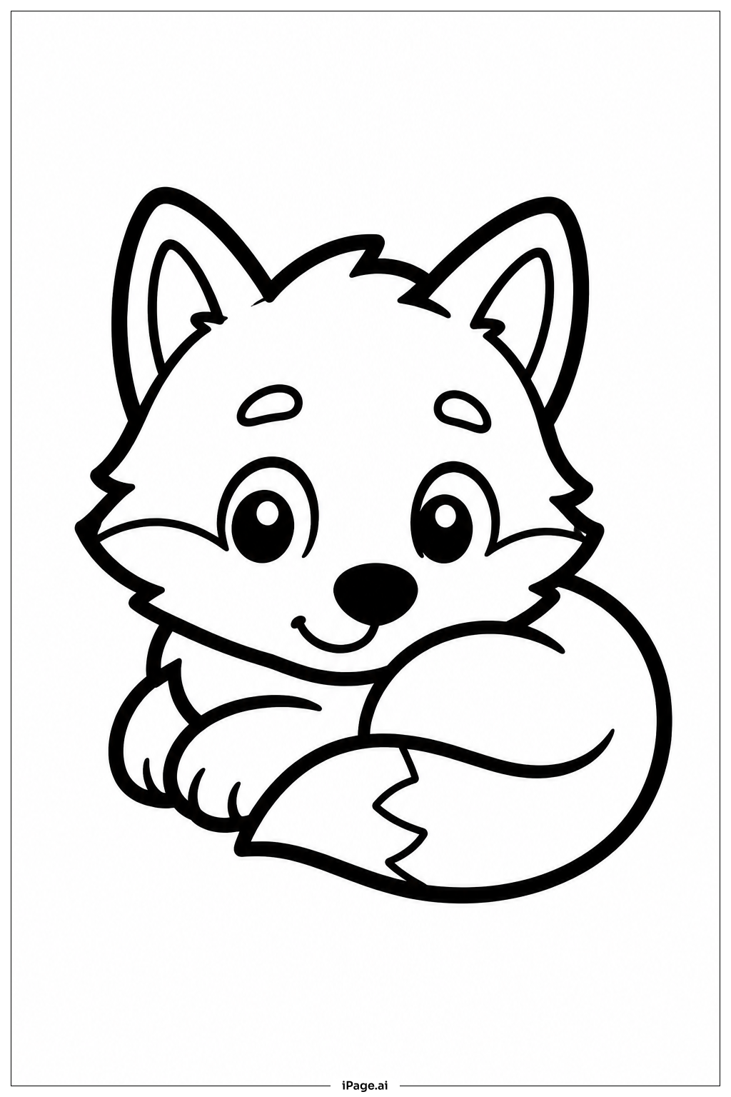 Wolf Puppy Curling Coloring Page