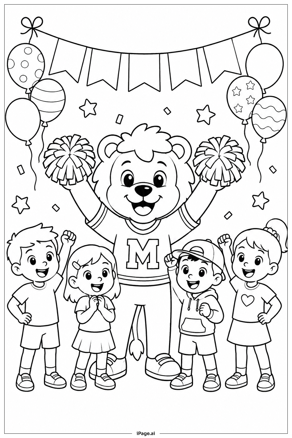  Página para colorear de La Aficionada de la Mascota del Mundial 