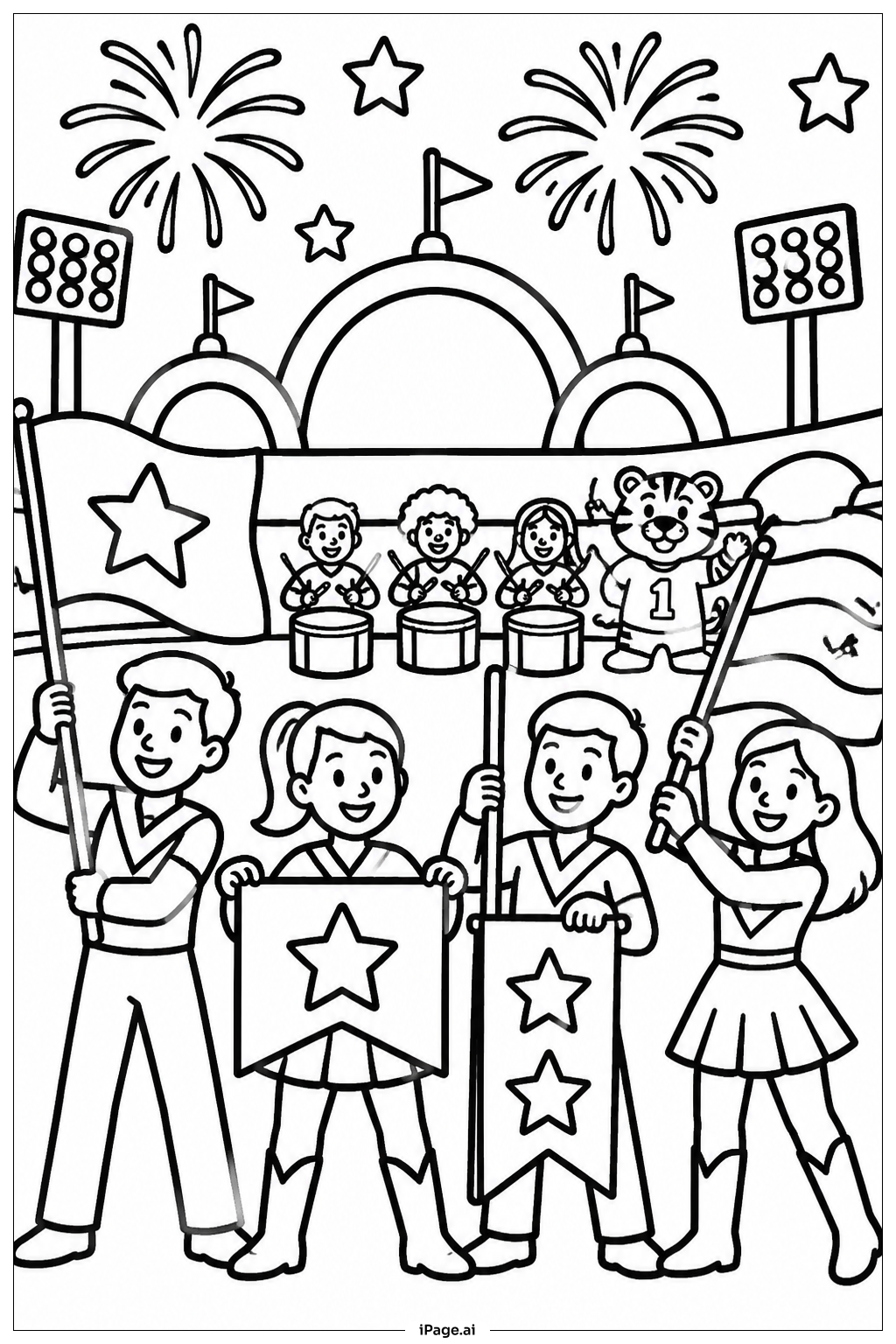  ワールドカップ開会式の塗り絵ページ 
