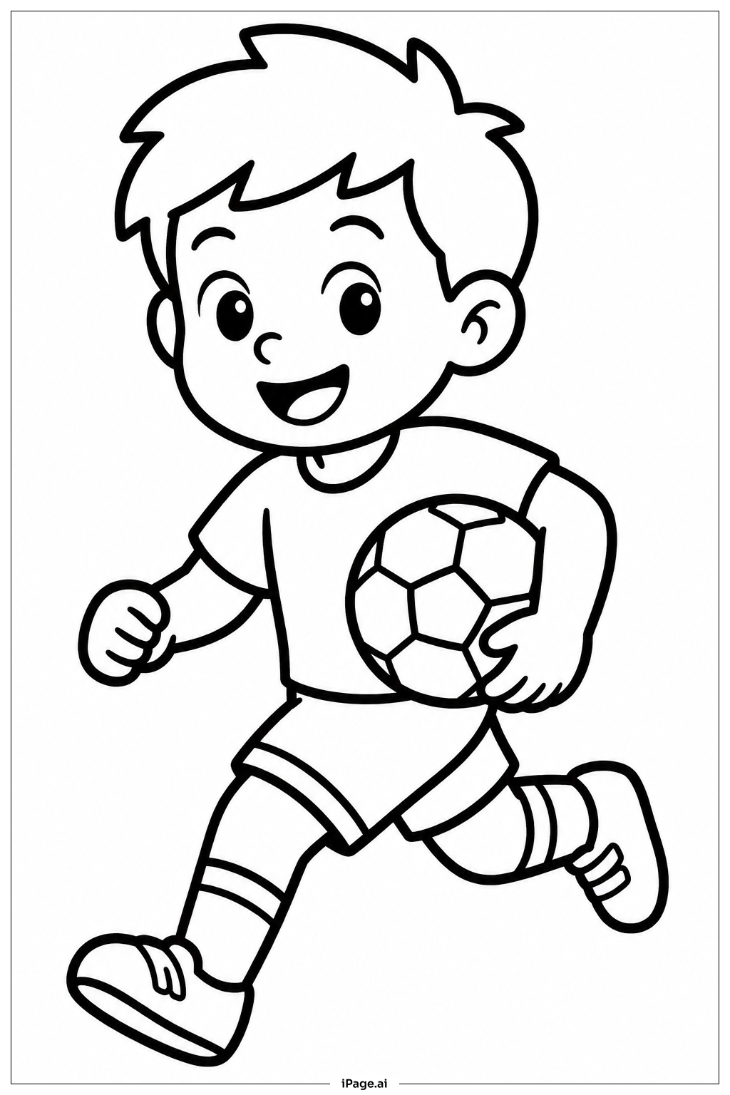  Página para colorir de Jogador da Copa do Mundo Correndo 