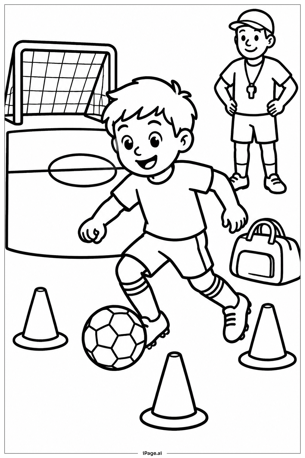  Página para colorir de Treino de Futebol da Copa do Mundo 
