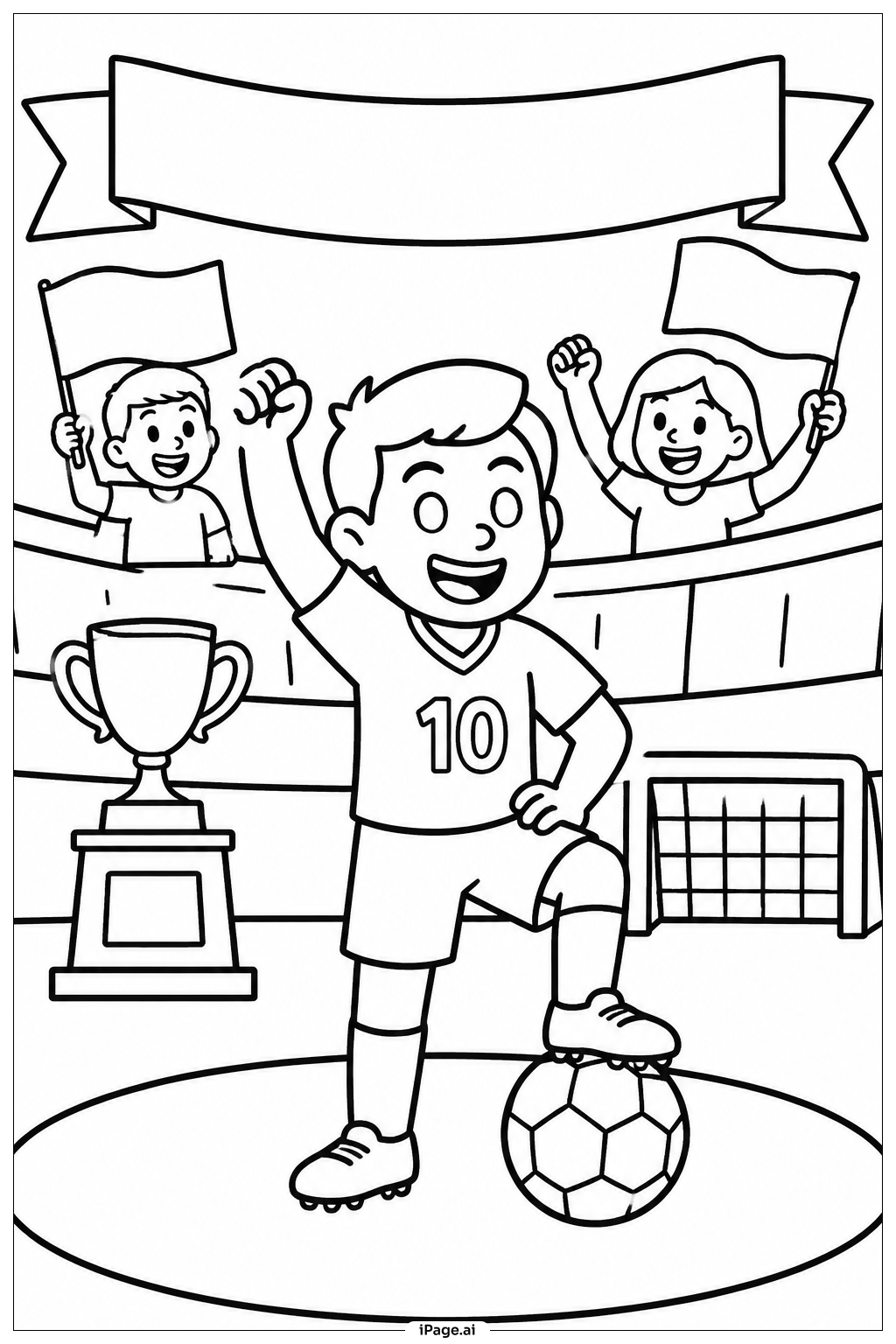  Página para colorear de Pose de victoria en la Copa Mundial 
