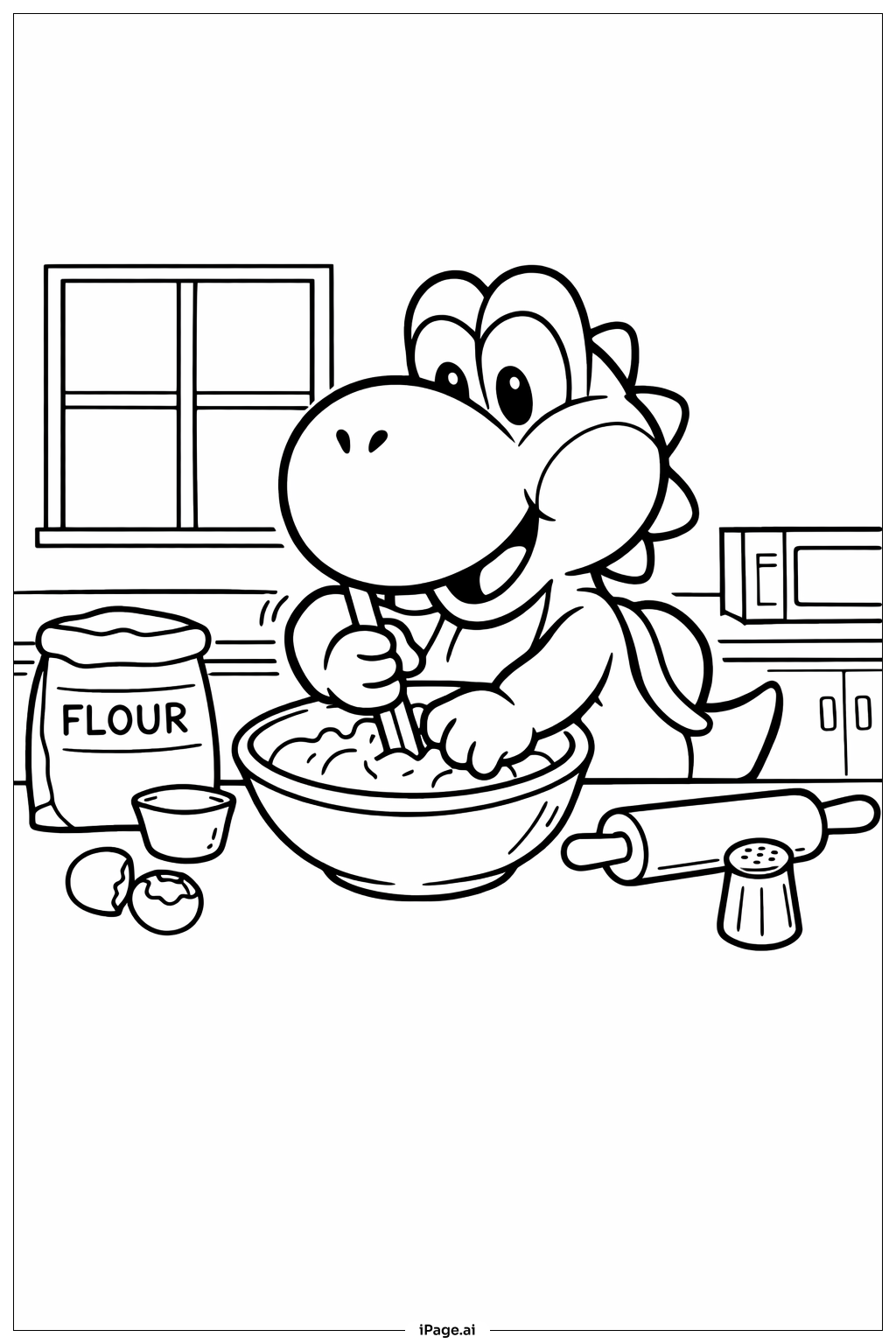  Trang tô màu Yoshi Nướng Bánh Quy 