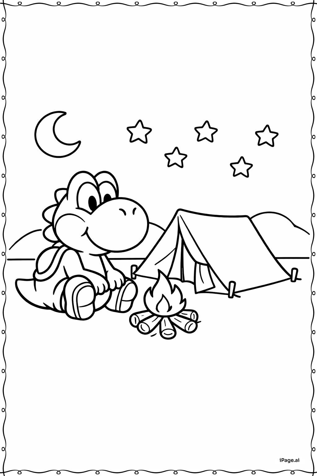  ヨッシーキャンプの塗り絵ページ 