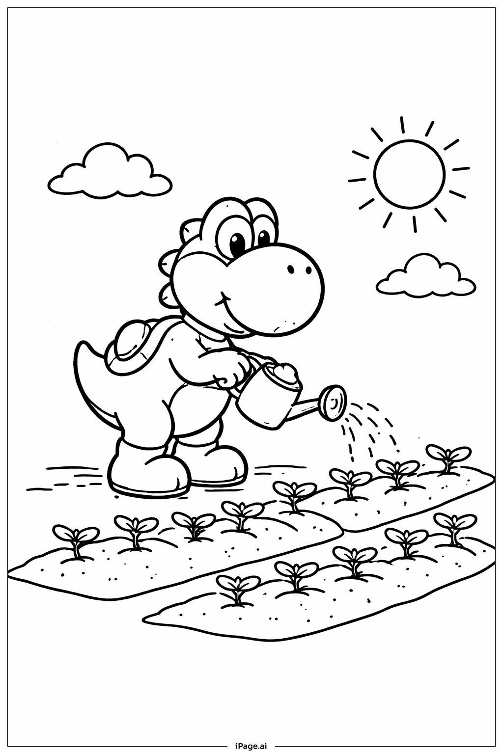 요시 정원 가꾸기 색칠공부 페이지