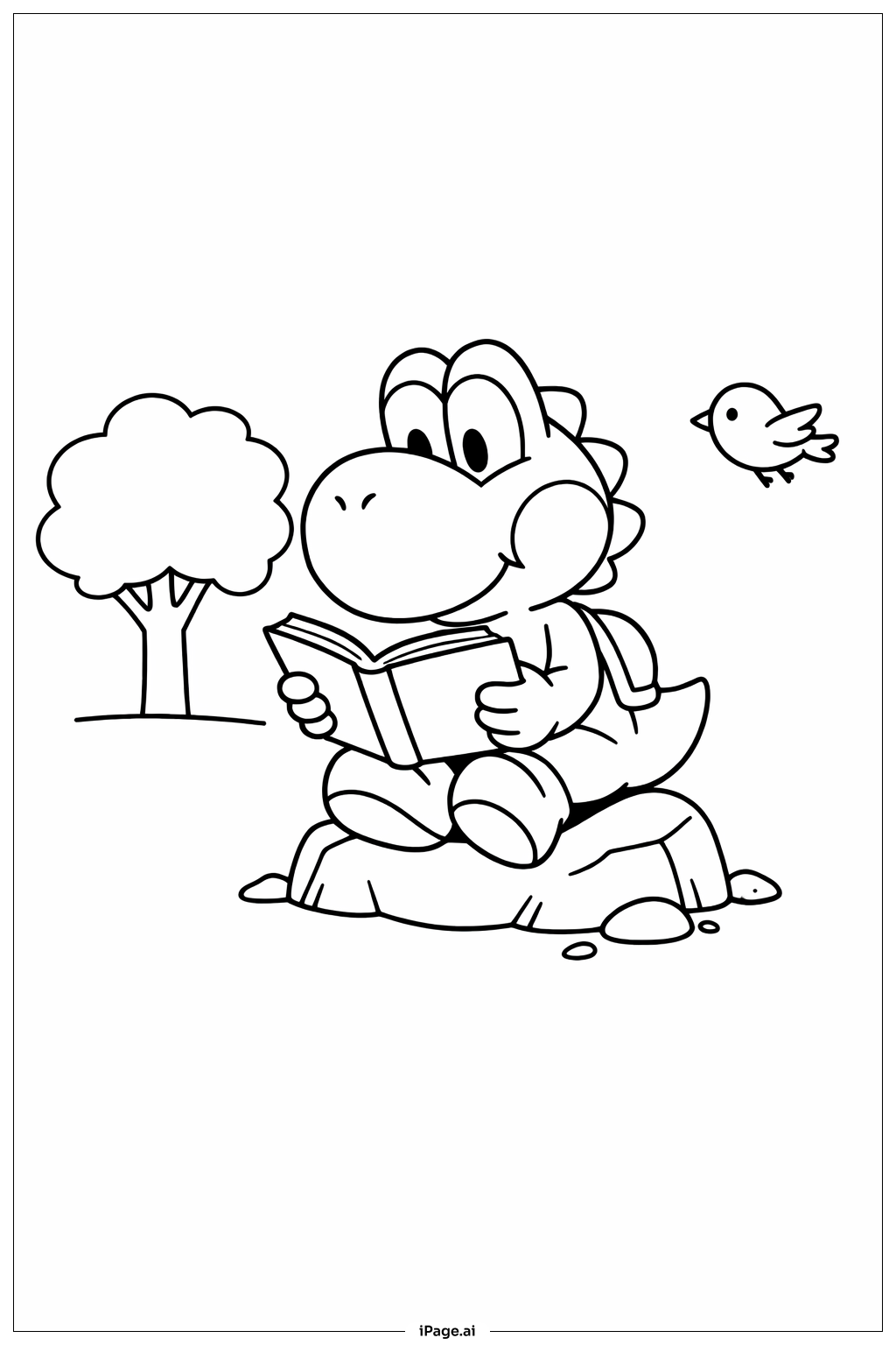  요시 독서 책 색칠공부 페이지 