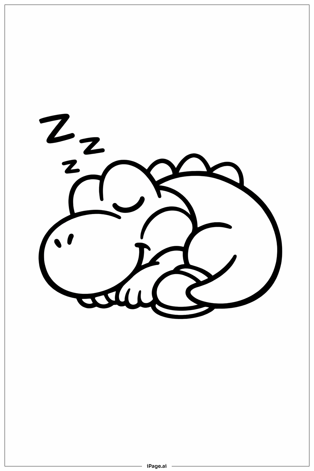 Yoshi Sleeping Peaceful Coloring Page