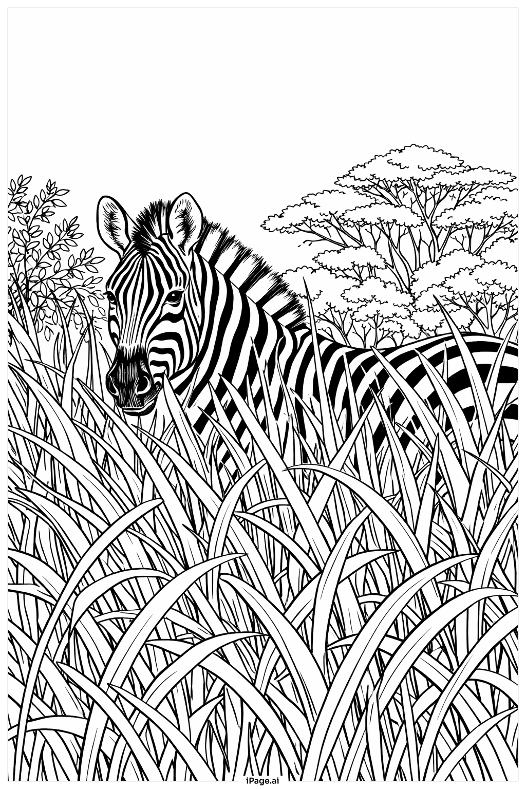 Ngựa vằn giữa bãi cỏ cao