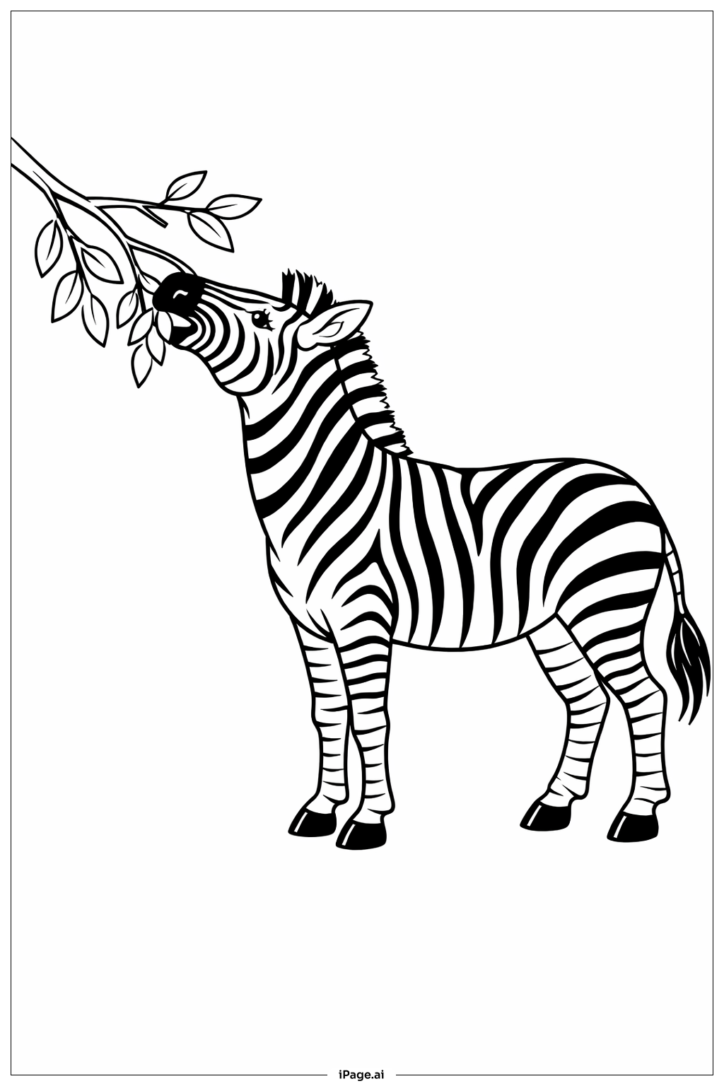 Trang tô màu Ngựa vằn ăn lá