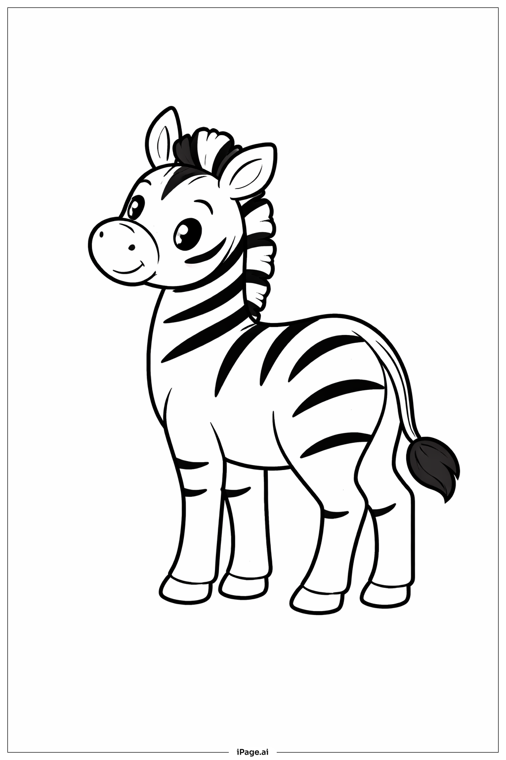 Trang tô màu Ngựa Vằn Nhìn Lại