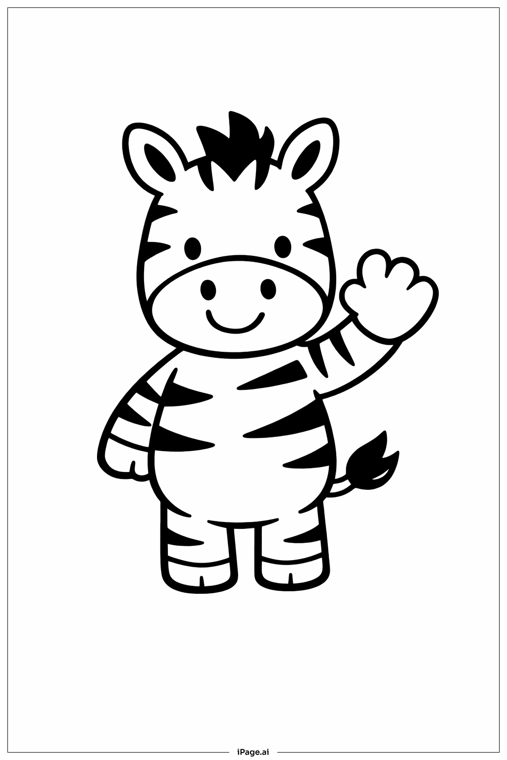 Trang tô màu Chân Ngựa Vằn Giơ Lên