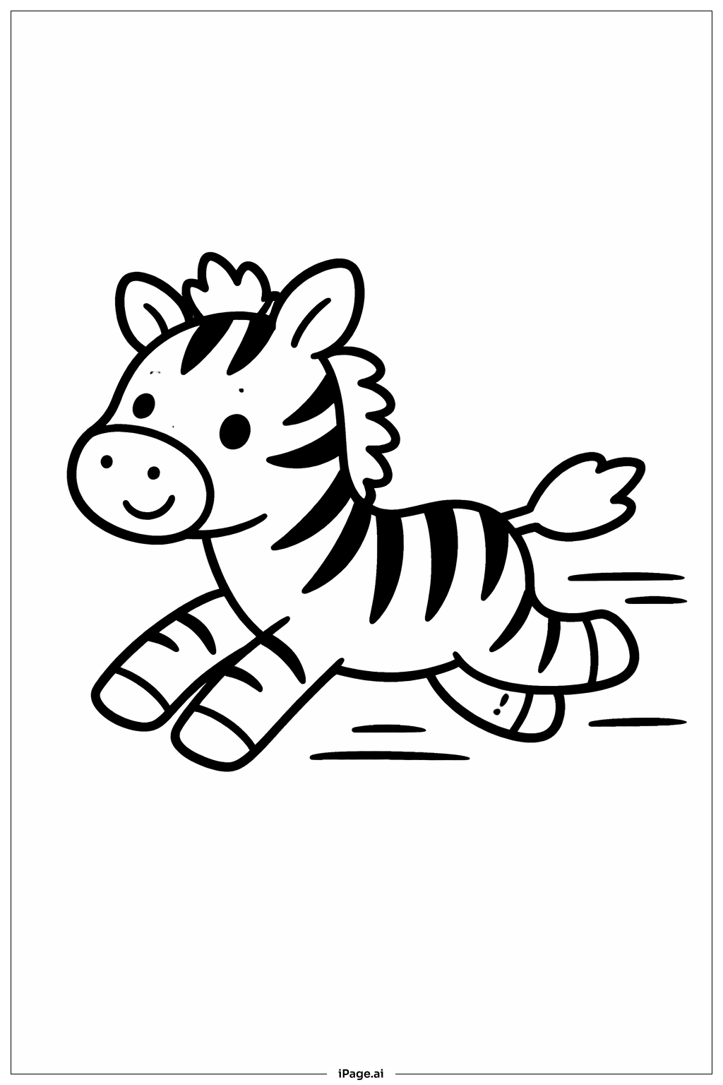 Trang tô màu Ngựa Vằn Chạy