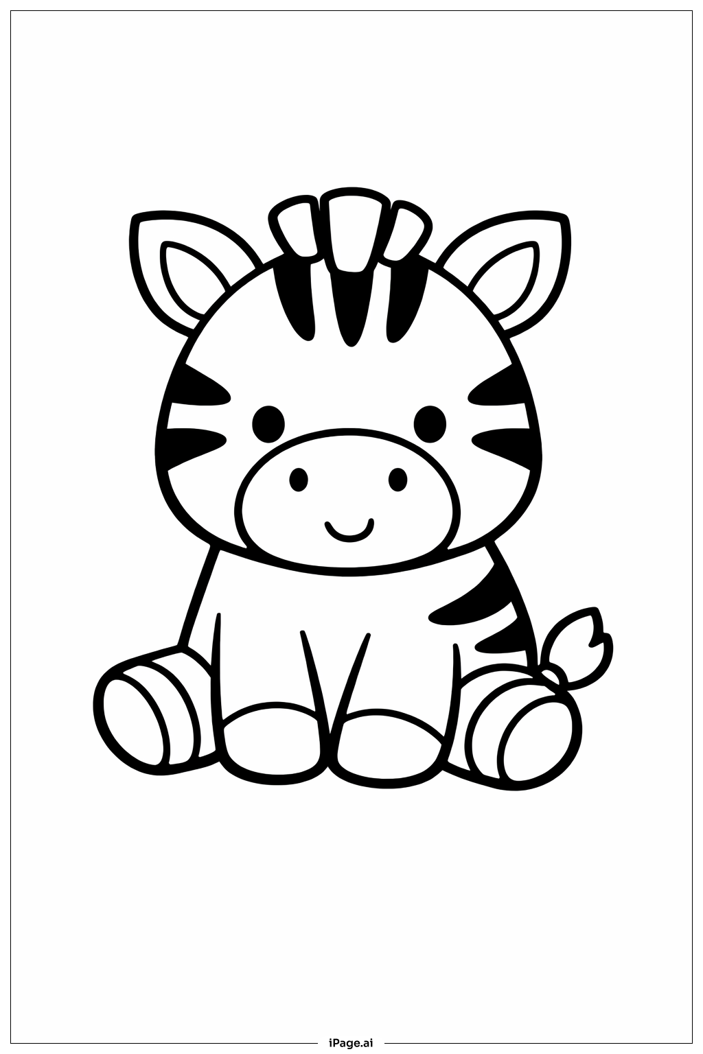 Trang tô màu Ngựa vằn ngồi