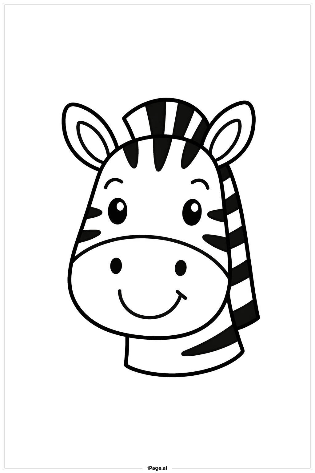 Trang tô màu Khuôn Mặt Ngựa Vằn Cười