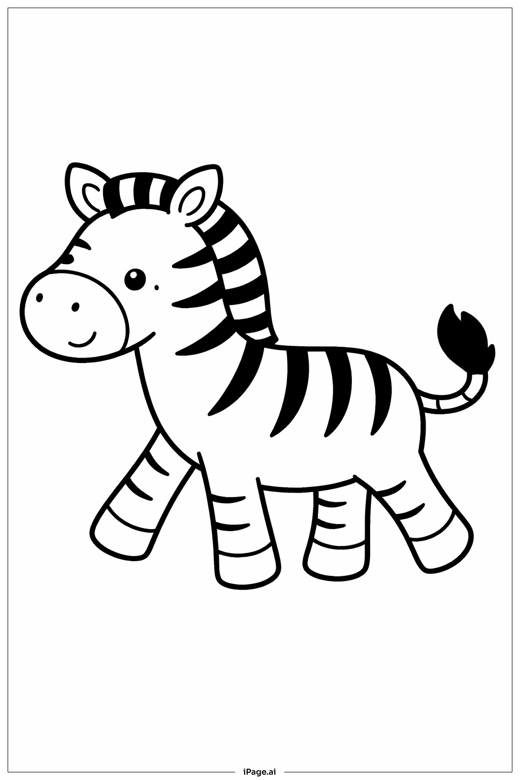 Trang tô màu Ngựa vằn đi bộ